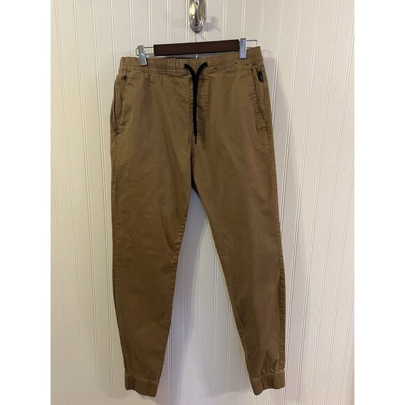 Hollister Mens Jogger Pants Khaki Brown Pull-on Size MT - Picture 1 of 6